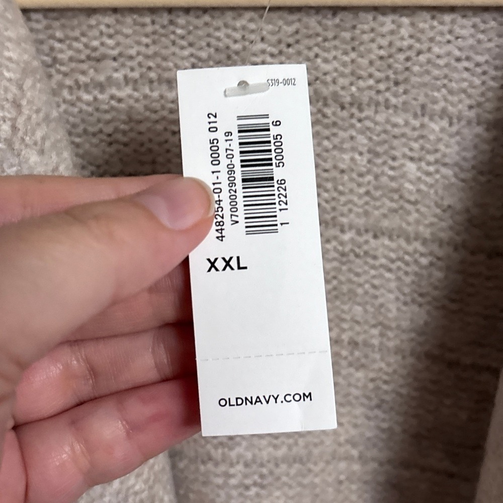 NEW Old Navy Cardigan Coatigan XXL Beige Oatmeal Open Front Sweater Heavy Cozy C - Picture 6 of 10